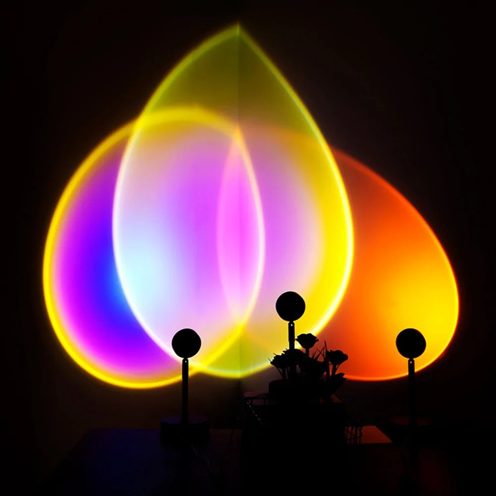 Sunset Projector Lamp: USB-Powered Colorful Atmosphere Night Light