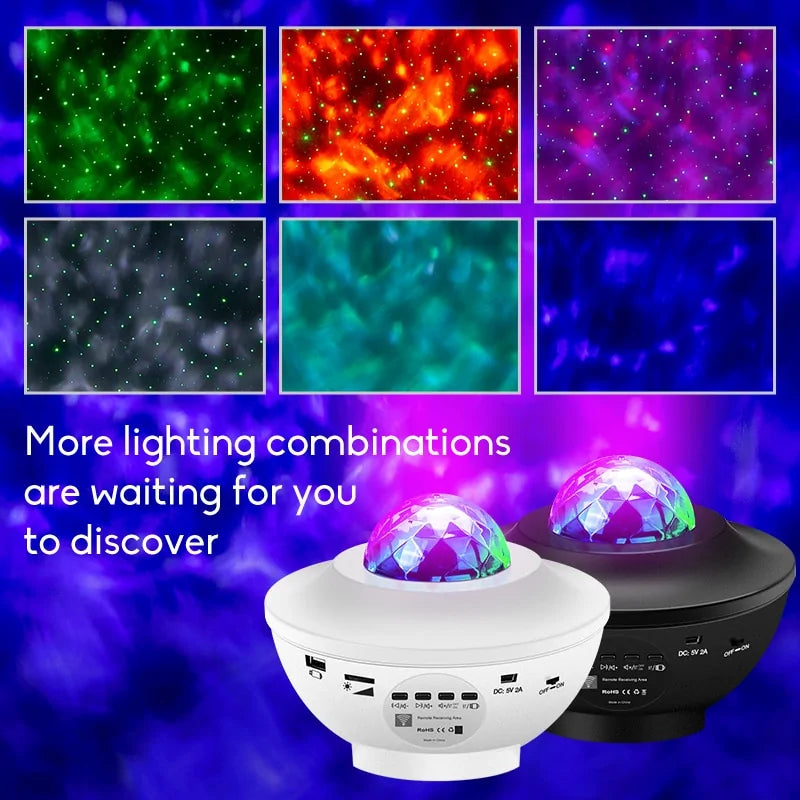 LED Galaxy Projector Ocean Wave Night Light